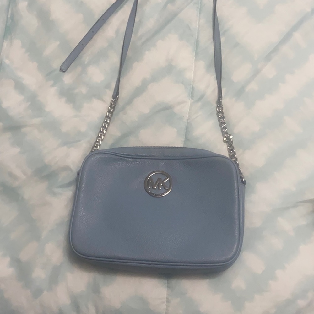 Michael Kors baby blue crossbody purse